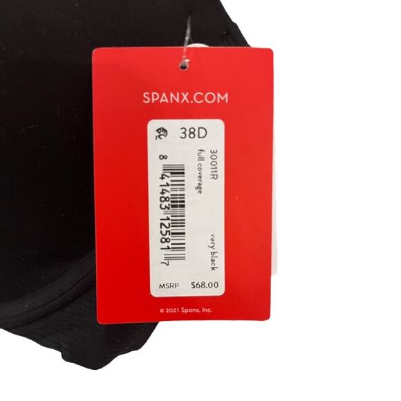 SPANX Black Bra-Llelujah Lightly Lined Full Coverage Bra - T-Shirt Bra 38D NWT - Picture 6 of 6